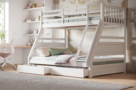 Flair Furnishings Ollie Triple Bunk Bed in White - Little Snoozes