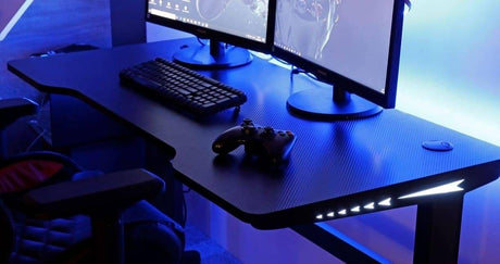 Flair Furnishings POWER B Gaming Desk With Colour Changing LED Lights - Little Snoozes