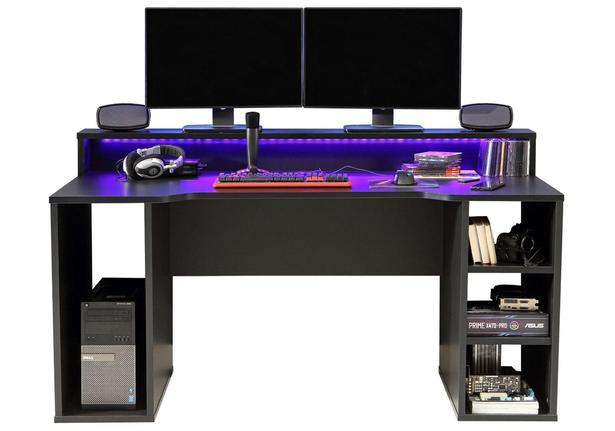 Flair Furnishings POWER X Gaming Desk with LED Lights - Little Snoozes