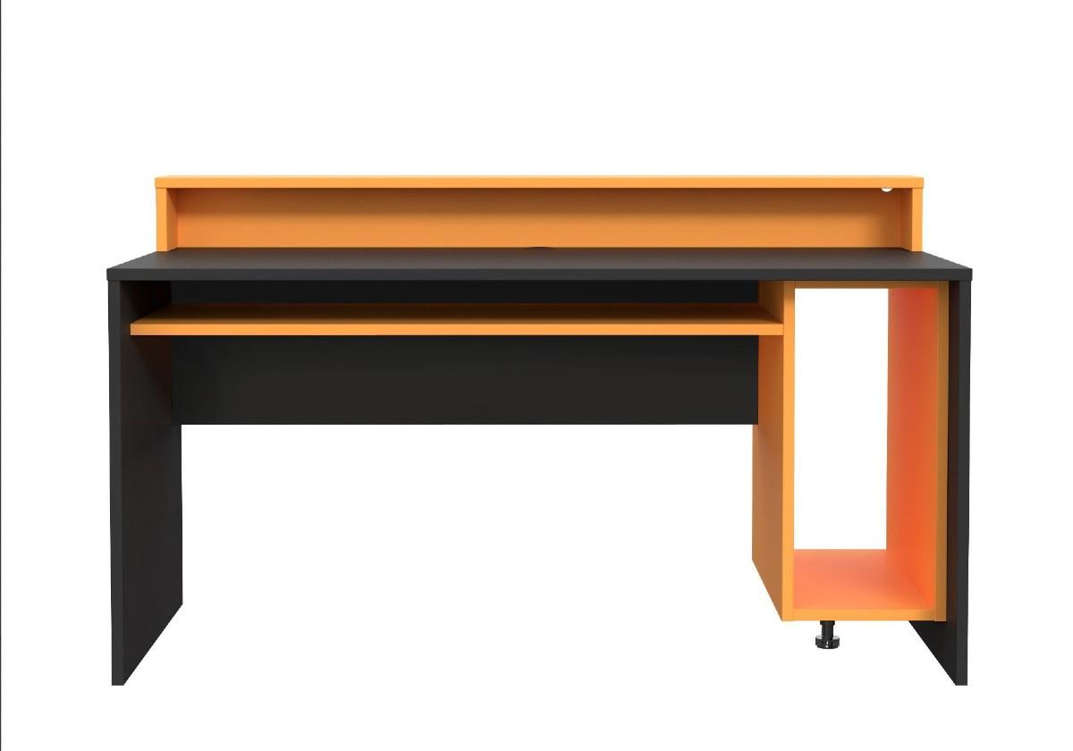 Flair Furnishings POWER Y Gaming Desk with LED Lights in Orange and Black - Little Snoozes
