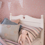 Little Folks Fargo Single Bed with Hearts In Pure White - Little Snoozes