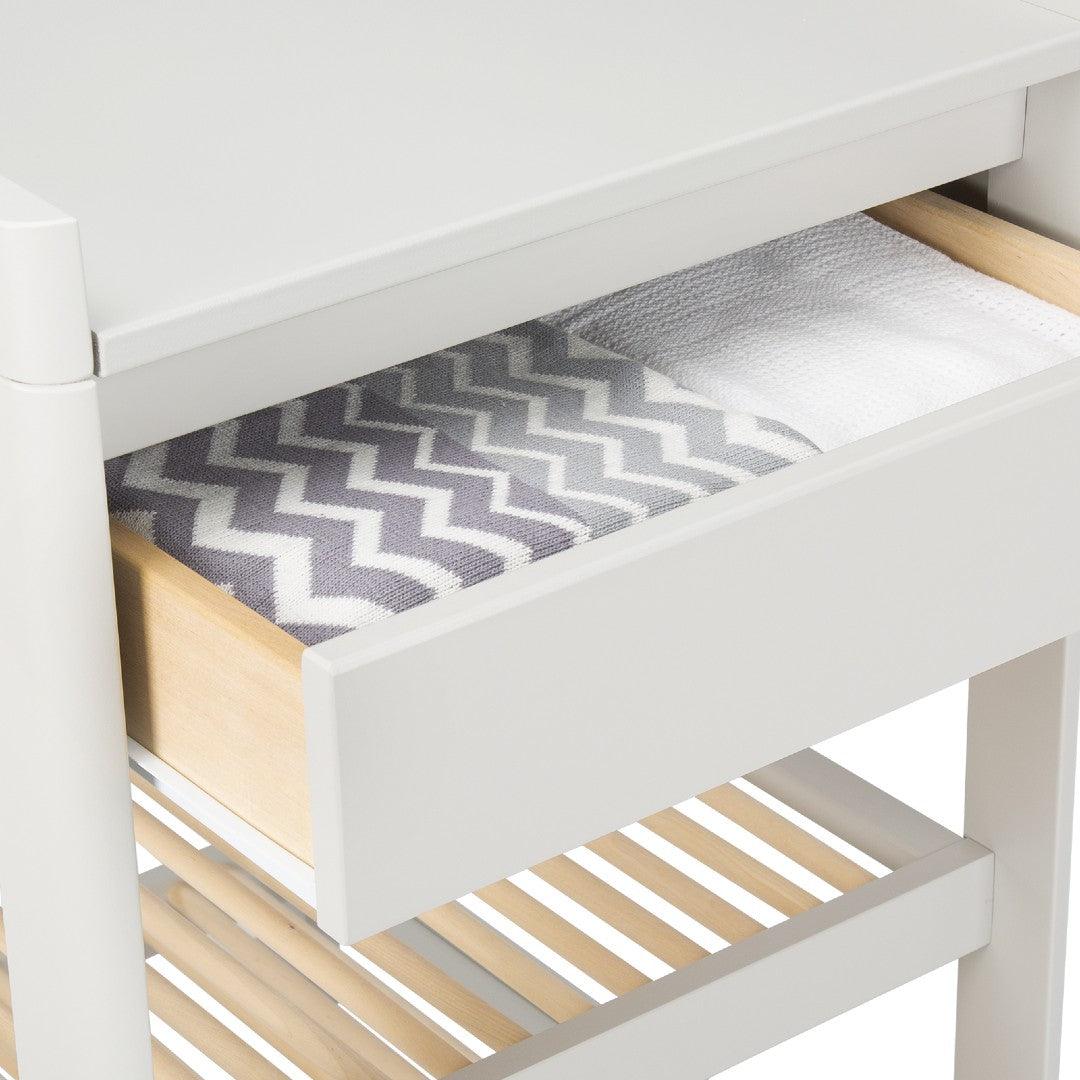 Troll Lukas Changing Table In Soft Grey and Natural - Little Snoozes
